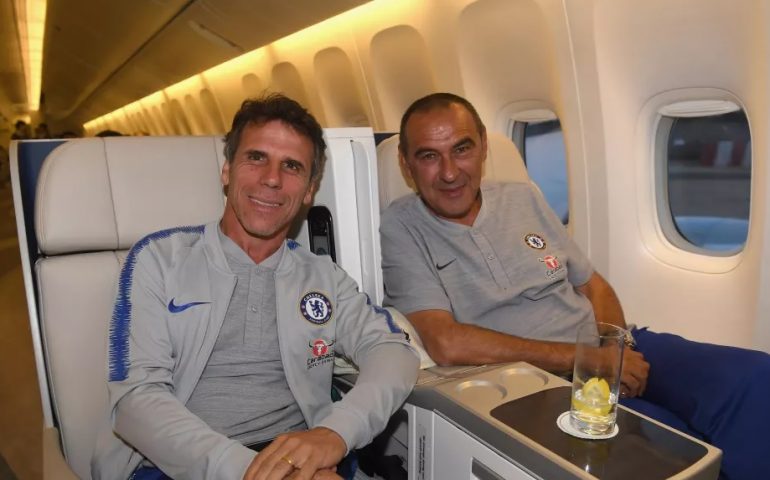 Gianfranco Zola e Maurizio Sarri al Chelsea insieme