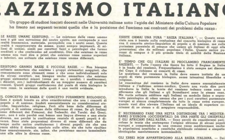 Accadde oggi. Il 15 luglio 1938 fu pubblicato il “Manifesto della Razza”: tra i firmatari c’era anche un sardo