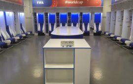 Spogliatoi Giappone dopo partita con Belgio Rostov Arena Russia 2018