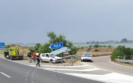 incidente strada statale 195 guard rail