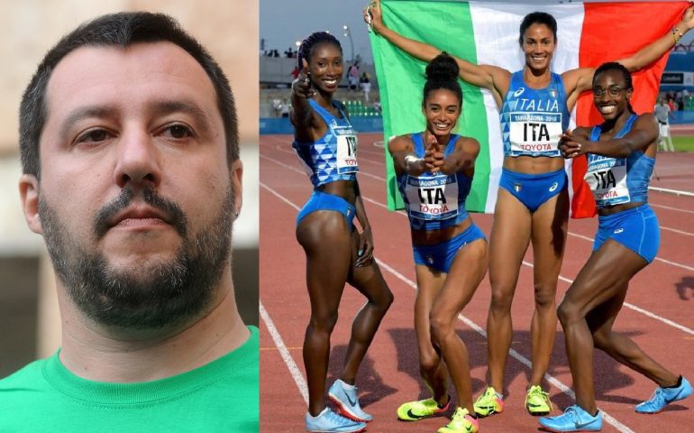 salvini atlete azzurre di colore