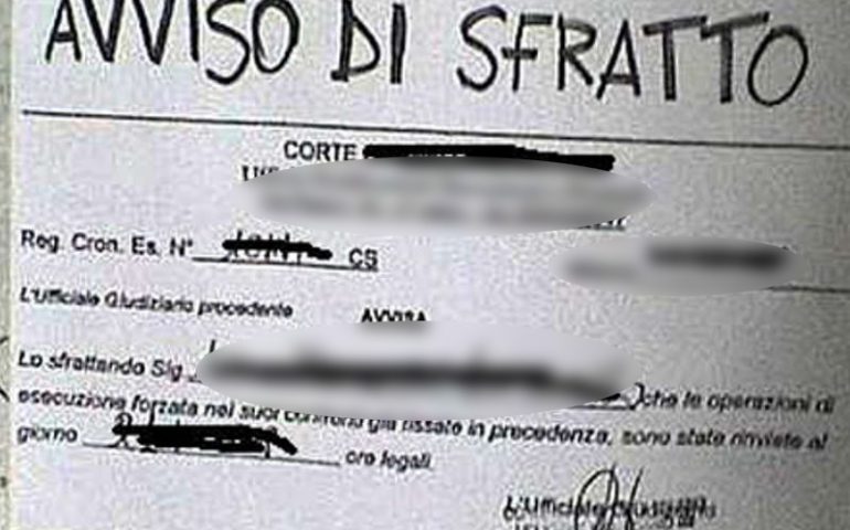 Avviso di sfratto