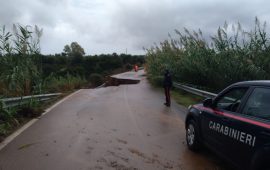 Capoterra Sp91 crollata e chiusa al traffico