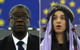 Il Nobel per la Pace 2018 è stato assegnato a Nadia Murad e a Denis Mukwege "per i loro sforzi volti a porre fine all'uso della violenza sessuale come arma di guerra e conflitto armato". Murad è una donna yazida che ha sconfitto l'Isis, è stata prigioniera dell'Isis. Brutalizzata in prigionia, simbolo del genocidio della sua comunità. Mukwege, un medico congolese, è stato critico del governo congolese ed ha curato le vittime degli stupri.