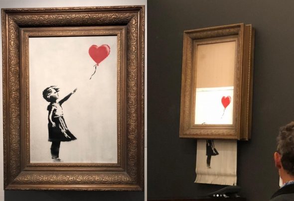 (VIDEO) “Questa tela si autodistruggerà”. Ecco come Banksy ha portato a segno la sua ennesima provocazione