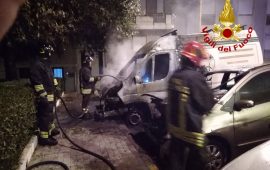 incendio furgone cagliari