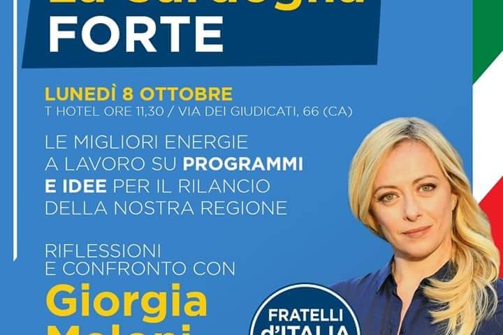 Giorgia Meloni a Cagliari: la leader di Fdi lunedì sosterrà la candidatura di Paolo Truzzu alle Regionali