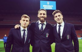 Barella Pavoletti e Cragno a San Siro - Foto IG Pavoletti