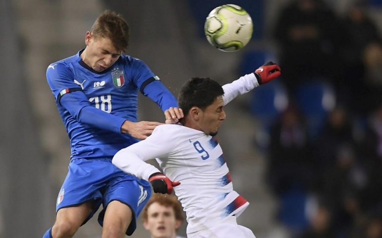 L’Italia dei due sardi Barella e Sirigu batte gli Stati Uniti: 1-0 decide Politano