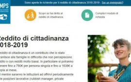 La home page del finto sito reddito di cittadinanza Imps