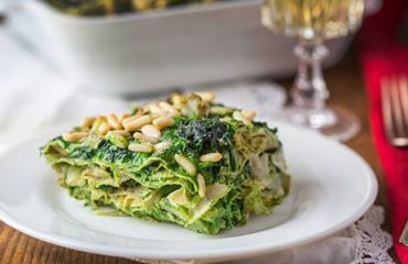 Cenone di Capodanno: un’alternativa veg. Lasagne di pane carasau agli spinaci e carciofi