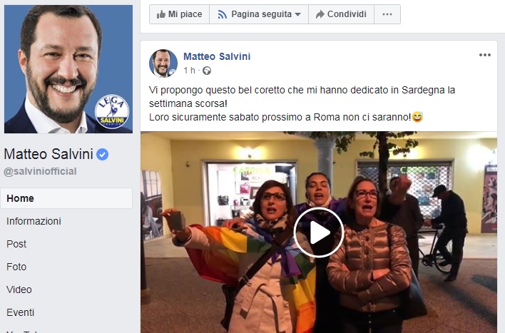 Salvini posta il video delle avvocate di Torolì che cantano Bella Ciao