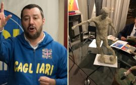 Salvini statua gigi Riva