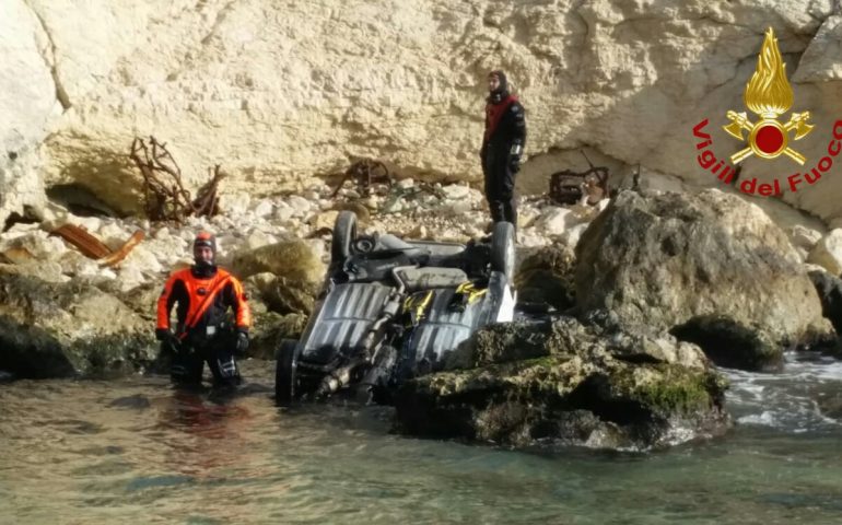 Sant’Elia: auto senza conducente precipita dalla scogliera