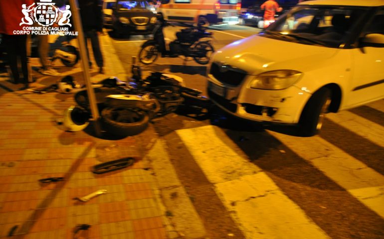 Incidente in via Cagna: auto travolge scooter guidato da un minorenne