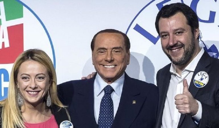 Giorgia Meloni Silvio Berlusconi e Matteo Salvini