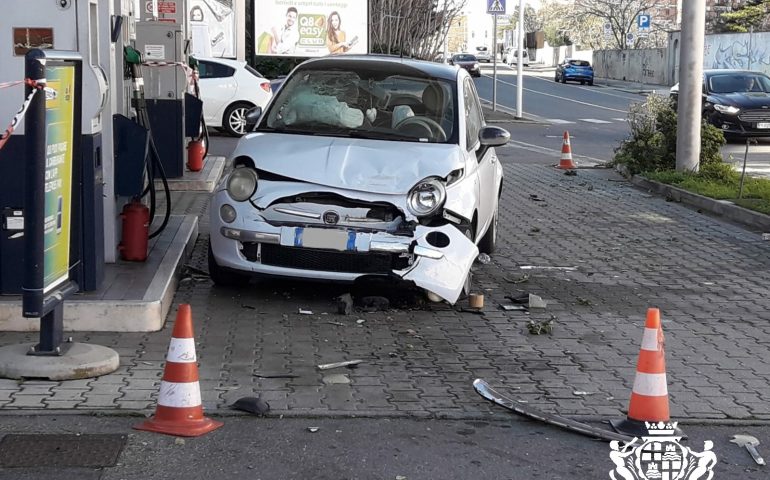 Incidente distributore q8 viale san vincenzo