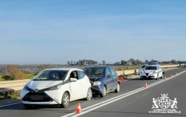 Incidente tamponamento 195 polizia municipale