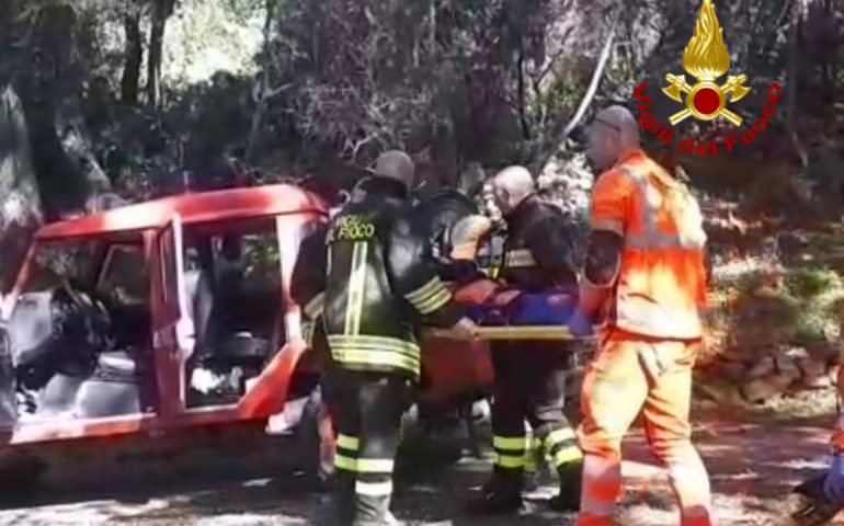 (FOTO) Sinnai: ciclista cade con la mountain bike in una scarpata e finisce al pronto soccorso