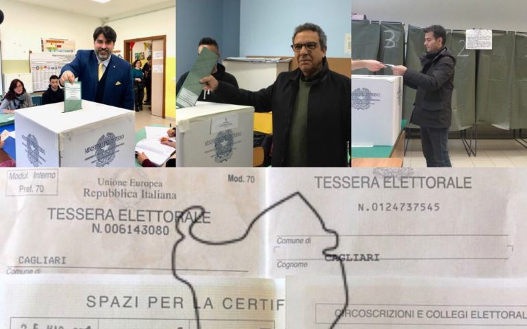 (Foto) Elezioni regionali. Votano Desogus, Solinas e Zedda