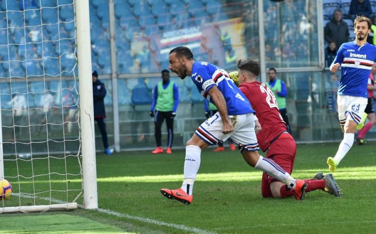 La Sampdoria ferma il Cagliari su rigore: 1-0 a Genova, decisivo Quagliarella
