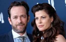 Luke Perry con la futura moglie