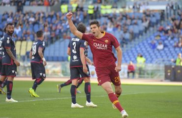 Fazio esulta gol Roma-Cag