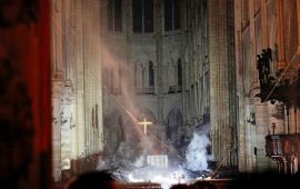 Notre Dame dopo l'incendio - Interno