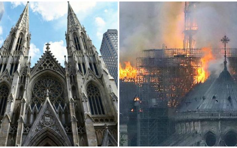New York (quasi) come Parigi: un uomo tenta di dare fuoco alla cattedrale di Saint Patrick