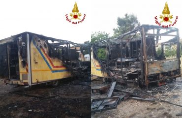 Incendio camion ristorazione Is Mirrionis