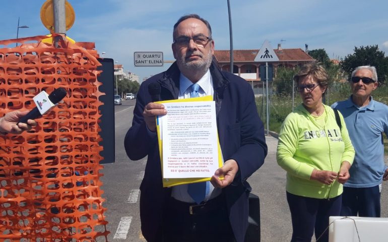 Stefano Delunas sul ponte del Lungosaline viale Colombo