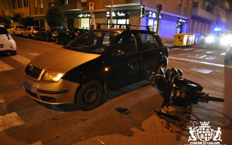 Via Donizetti: incidente tra auto e scooter. Conducente del ciclomotore in ospedale