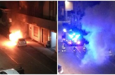 auto incendiata in viale Monastir a Cagliari