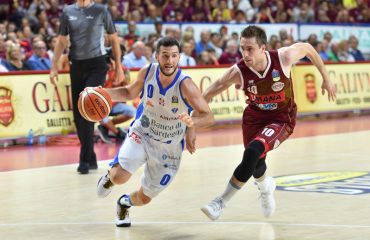 Marco Spissu durante gara 5 contro la Reyer Venezia