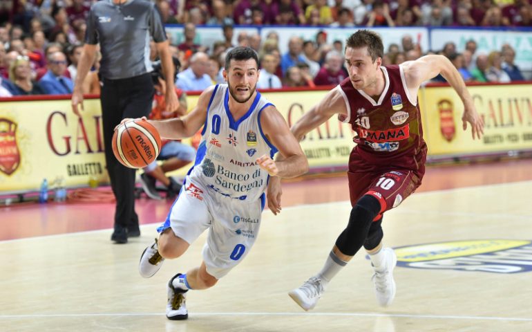 Marco Spissu durante gara 5 contro la Reyer Venezia