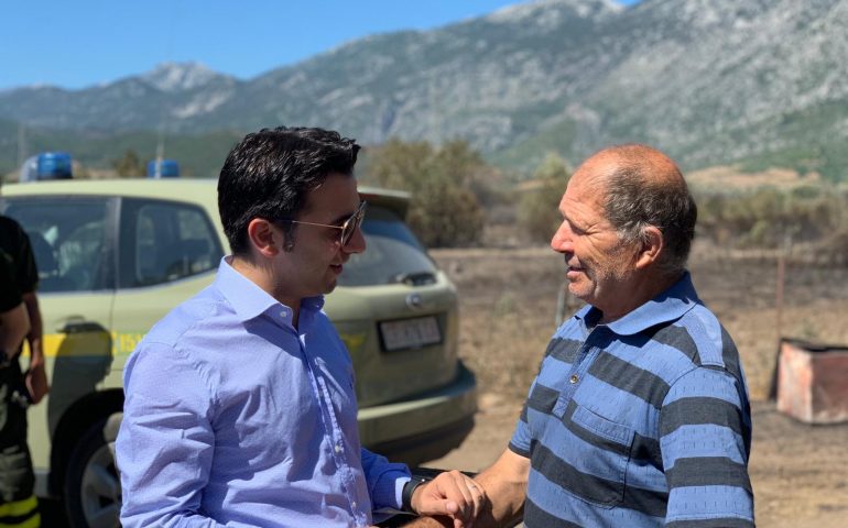 L'assessore Gianni Lampis a Siniscola