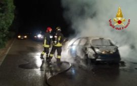 incendio auto a Muravera