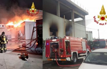 Incendio in un mattatoio a Settimo