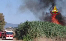 incendio sulla SS 125