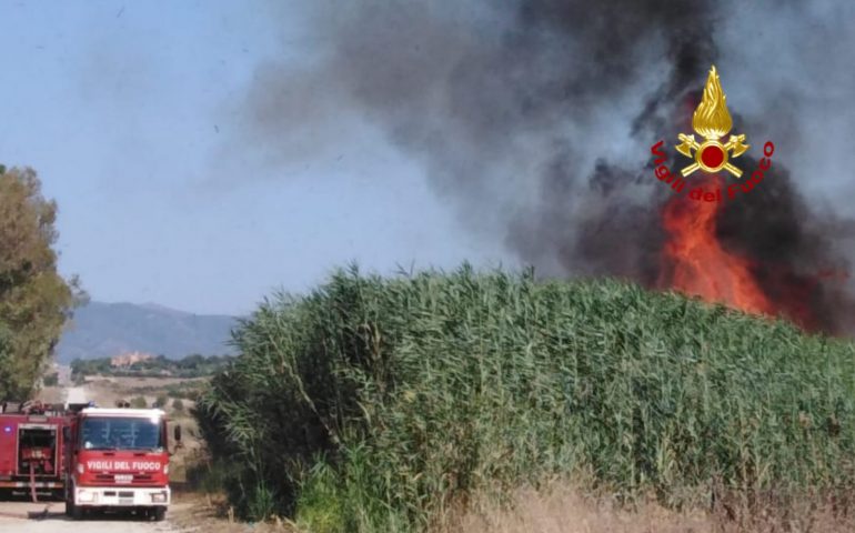 incendio sulla SS 125