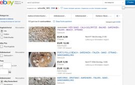 La sabbia della Sardegna in vendita su Ebay