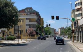 Il semaforo di via Portogallo a QUartu riattivato dopo la tragica morte di un'anziana -Foto Farmacia Martinez