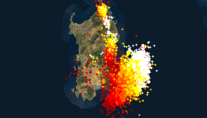 fulmini a Cagliari