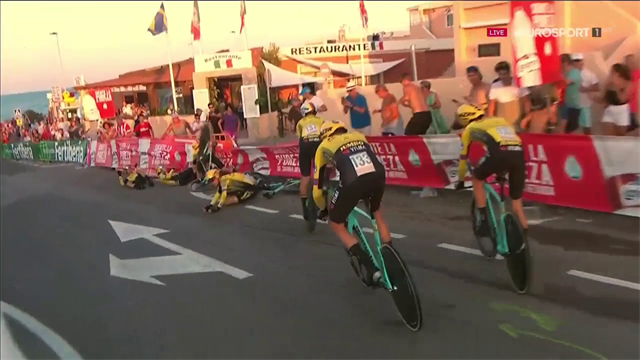 Vuelta, prima tappa: sfortunato Aru cade resta a 1’06” dai vincitori