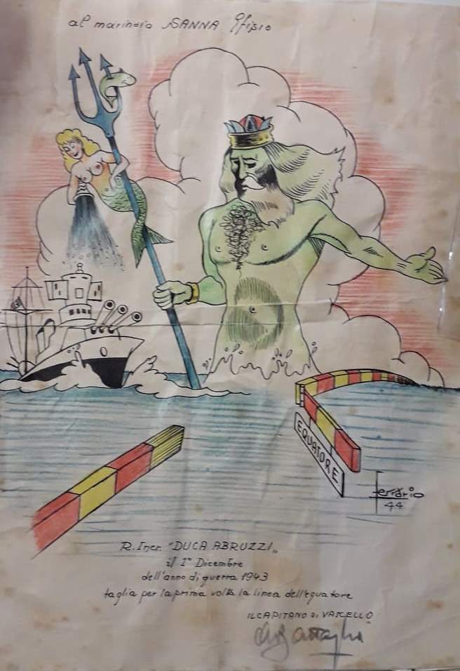 8 settembre '43, disegno, mare, nave, tritone, nuvola