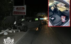 Incidente: auto rubata si schianta in viale Marconi
