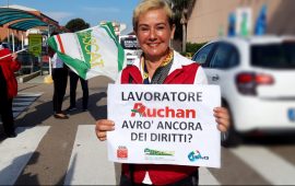 Lavoratori Auchan in sciopero