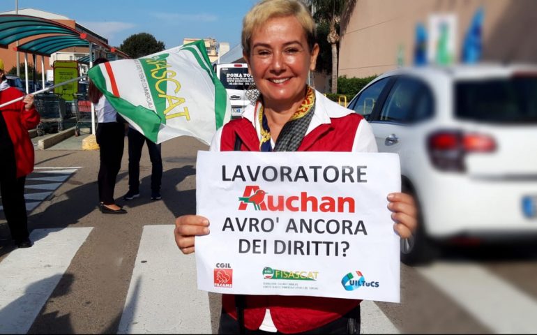 Lavoratori Auchan in sciopero