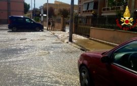 Allagamento in via Piovella a Cagliari