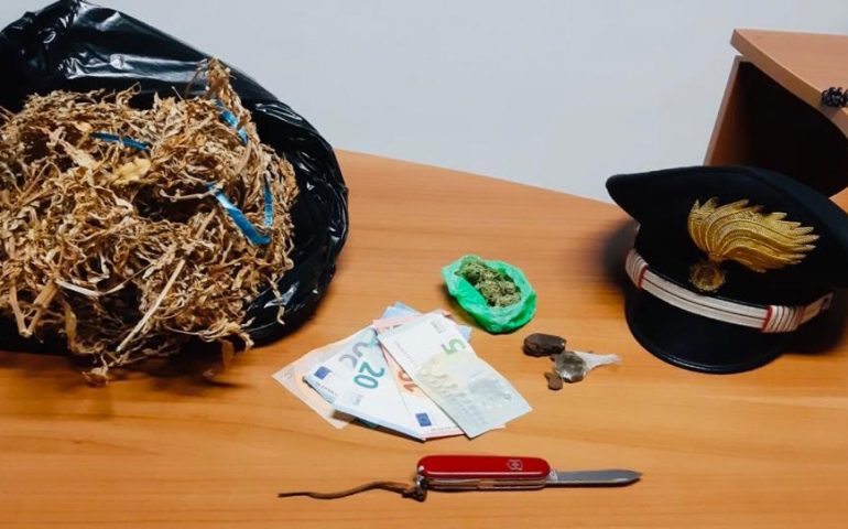 La droga sequestrata a un pizzaiolo di Pirri